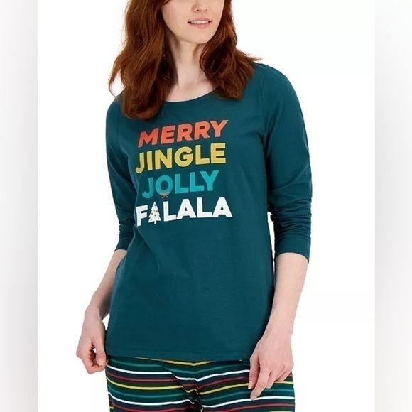 Family Pajamas Matching Womens Merry Jingle Mix It Family Pajama Set M - Picture 3 of 10